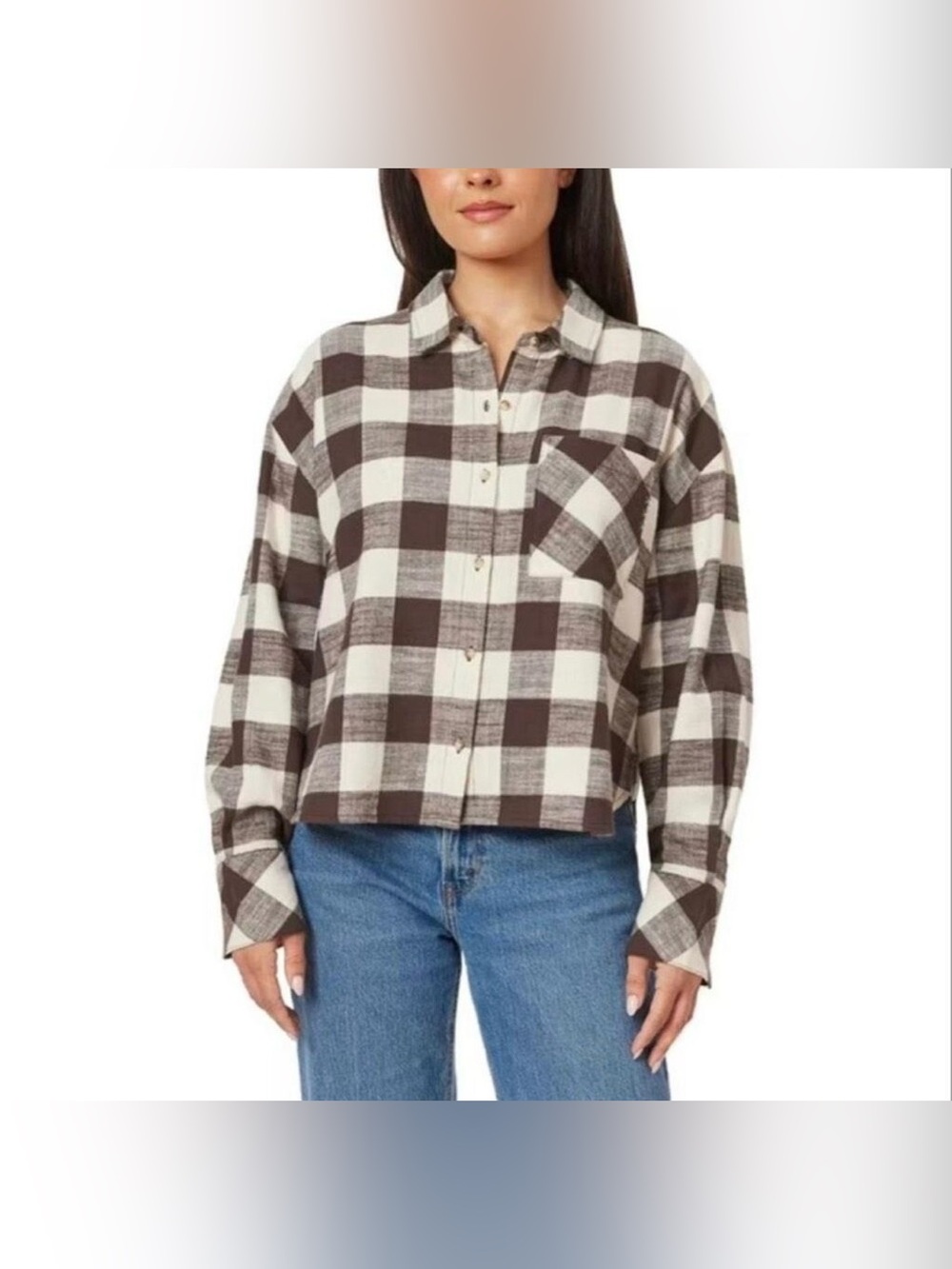 Scotch & Soda Brown and Cream Checked Button-Down Shirt